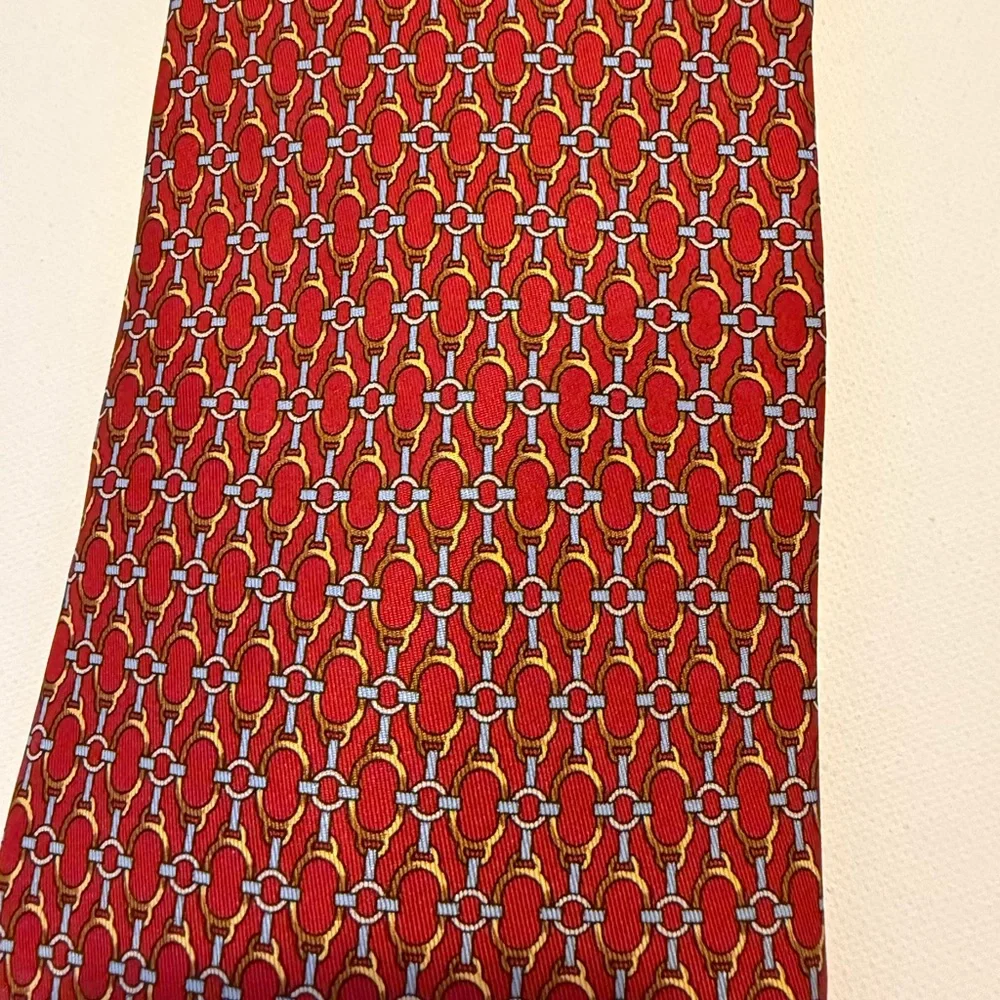 Beaufort‎ Elegant Red Patterned Men's 100% Silk Tie
